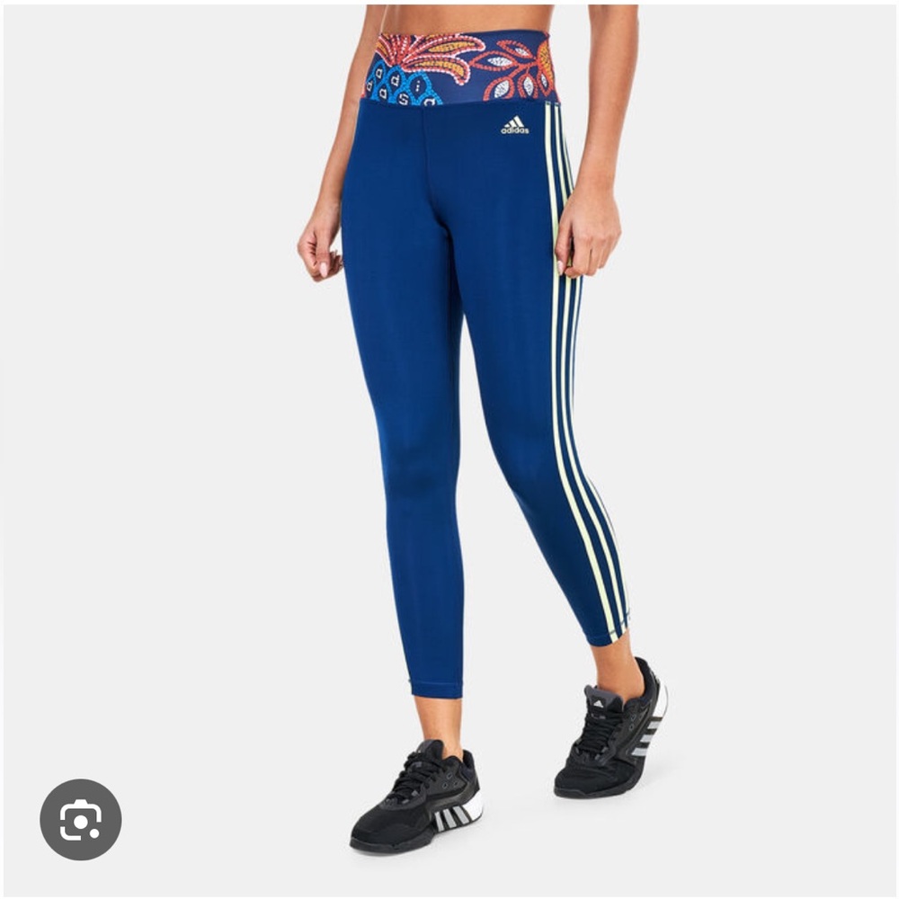 Adidas FARM Rio XL Training Essentials 7/8 Leggings Blue & Green